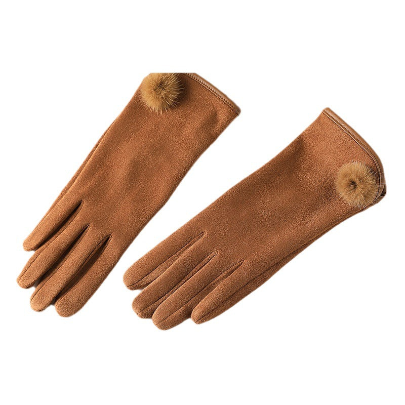 Women's Korean Style Winter Fleece Warm Fashion Gloves