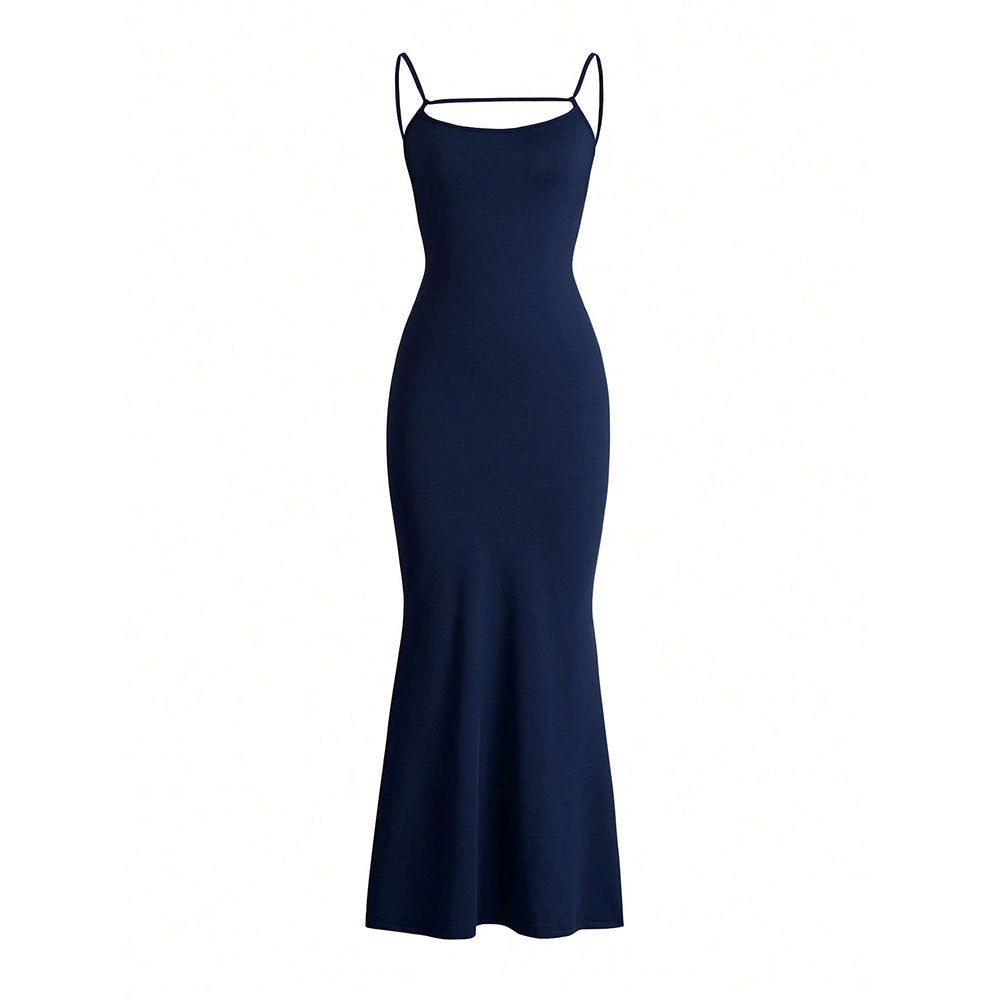 Women's Backless Maxi Dress Elegant Long Evening Gown
