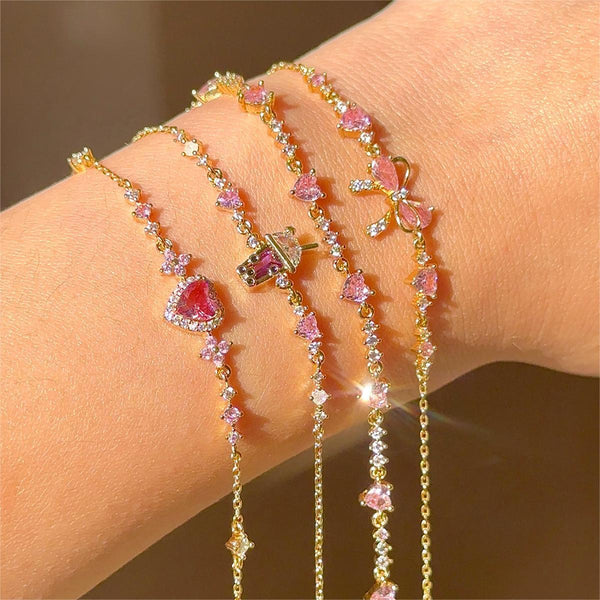 Cute Butterfly Zircon Love Bracelet for Women Gift
