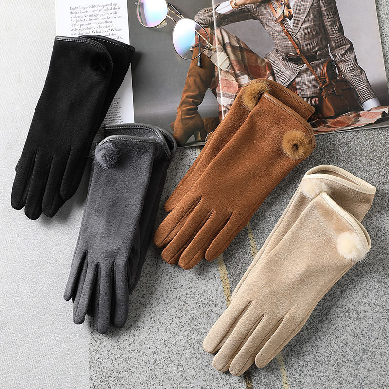 Women's Korean Style Winter Fleece Warm Fashion Gloves
