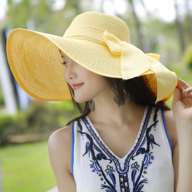 Women's Summer Straw Hat Wide Brim Beach Fashion