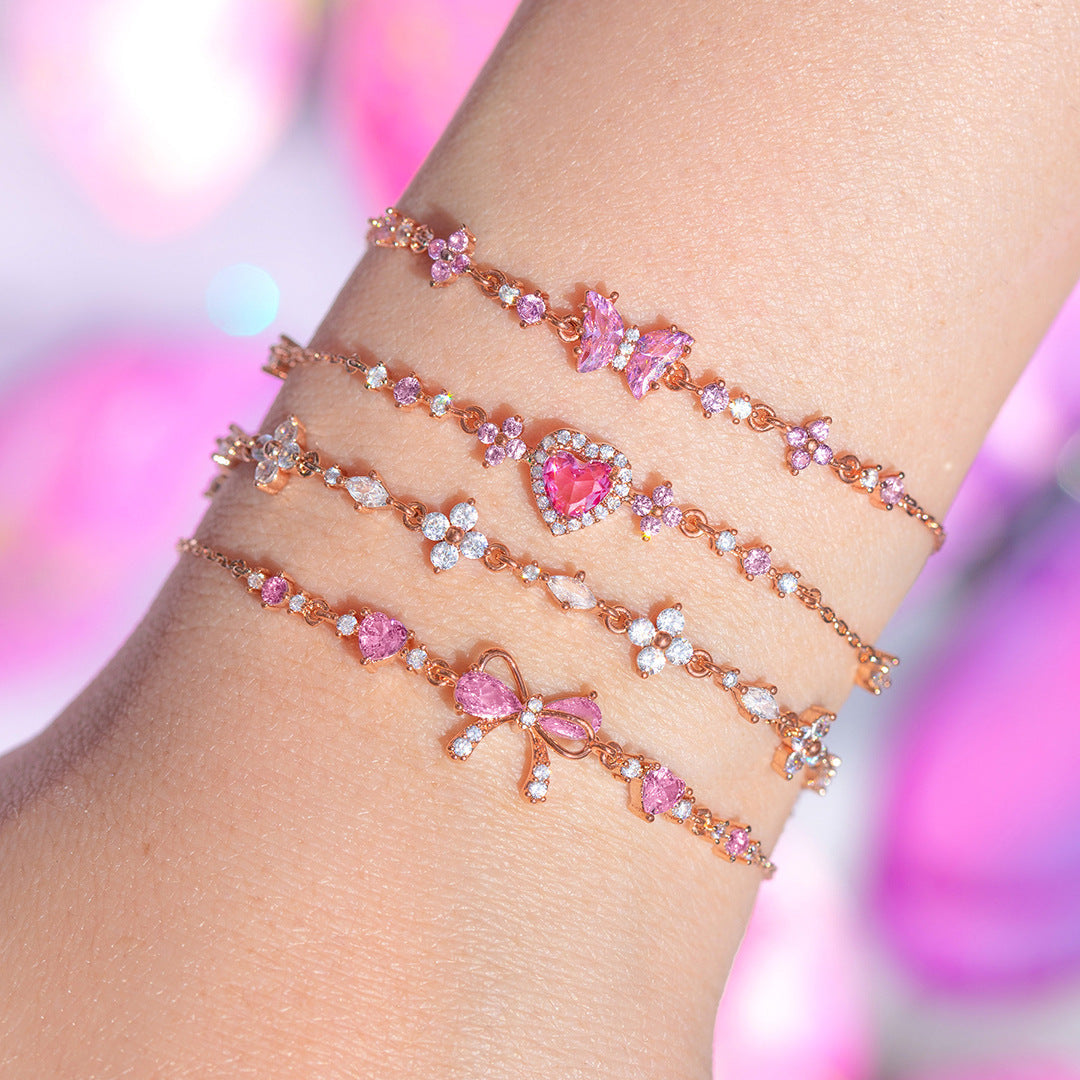 Cute Butterfly Zircon Love Bracelet for Women Gift