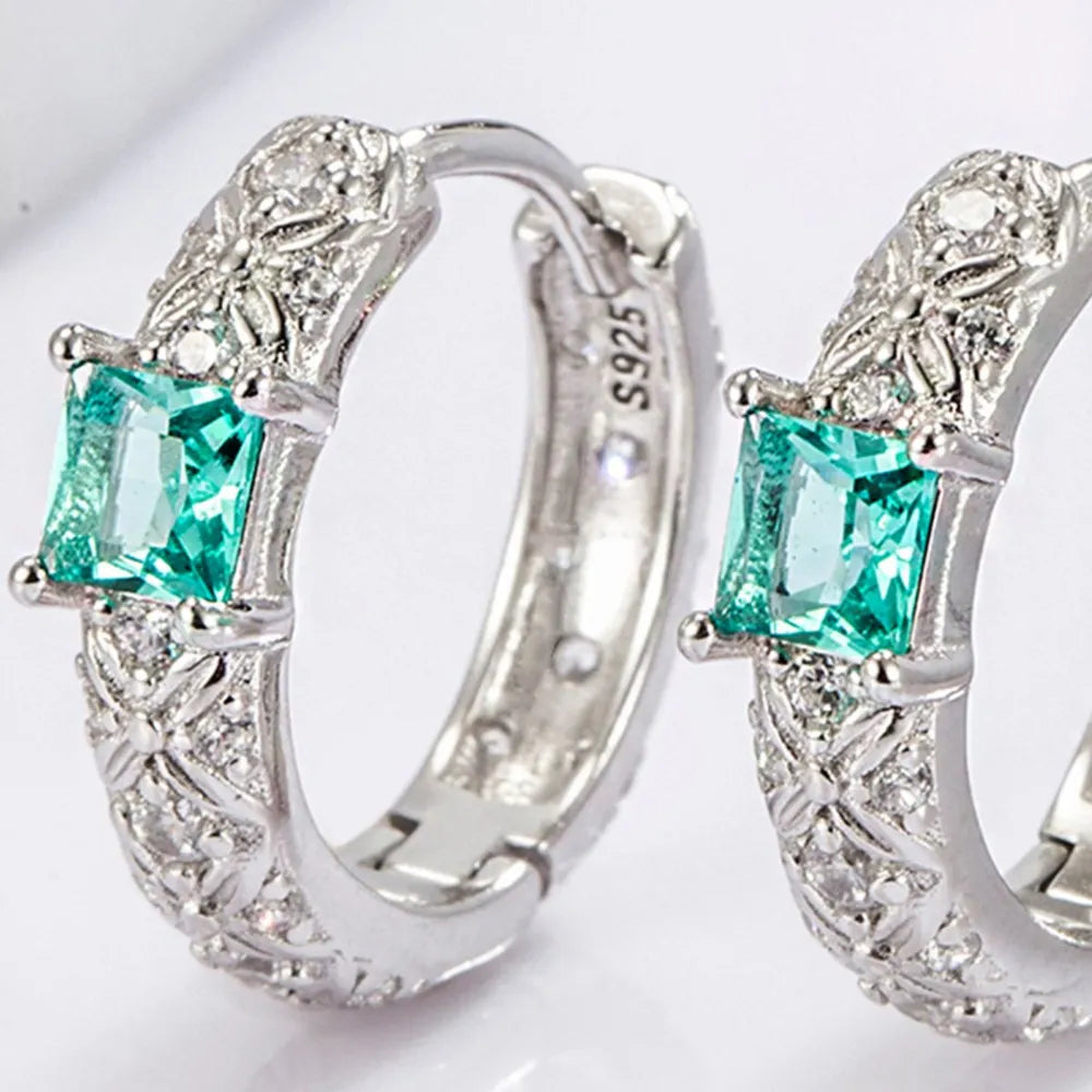 925 Sterling Silver Platinum Plated Everyday Versatile Earrings Jewelry