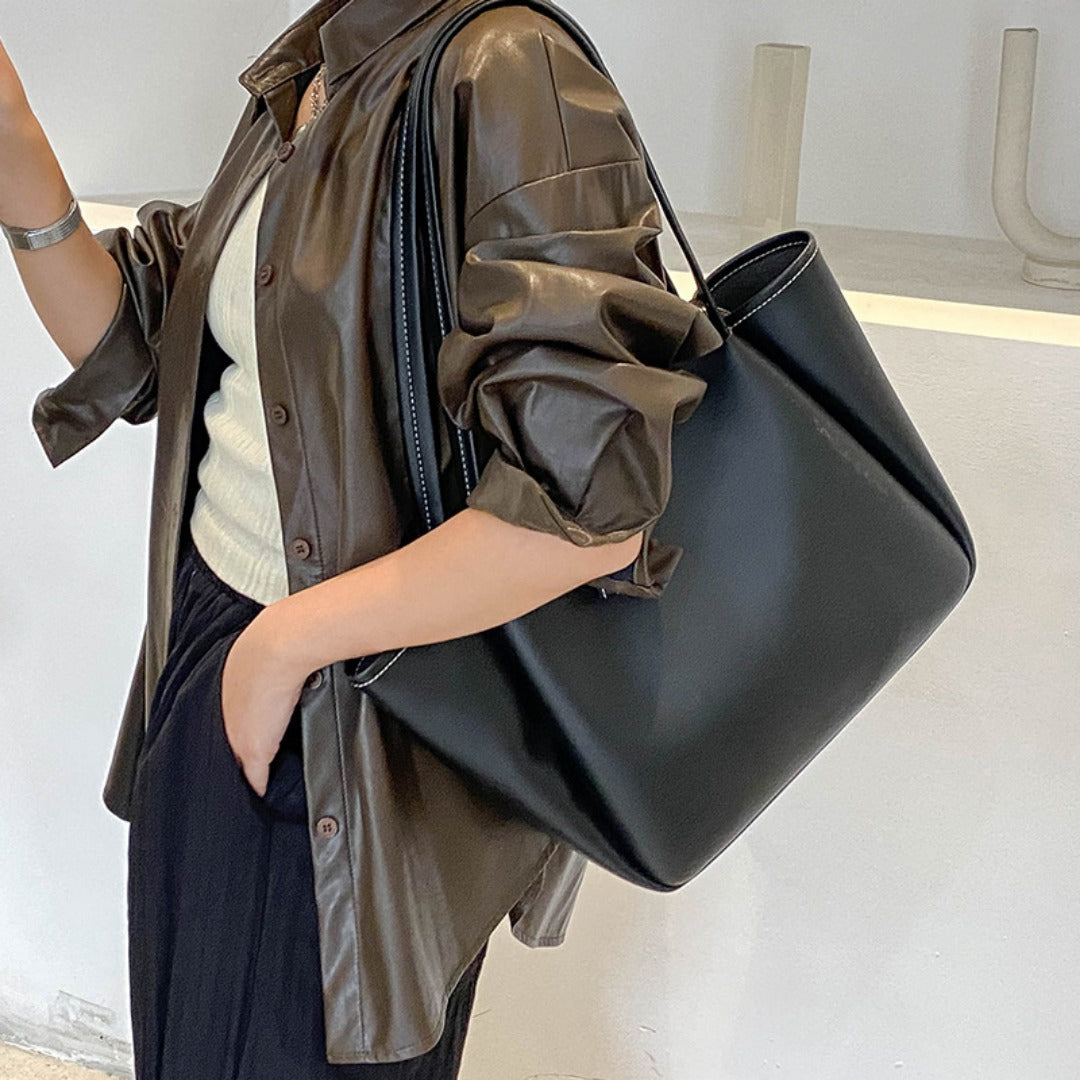 Women's Large Soft PU Leather Hobo Tote Bag