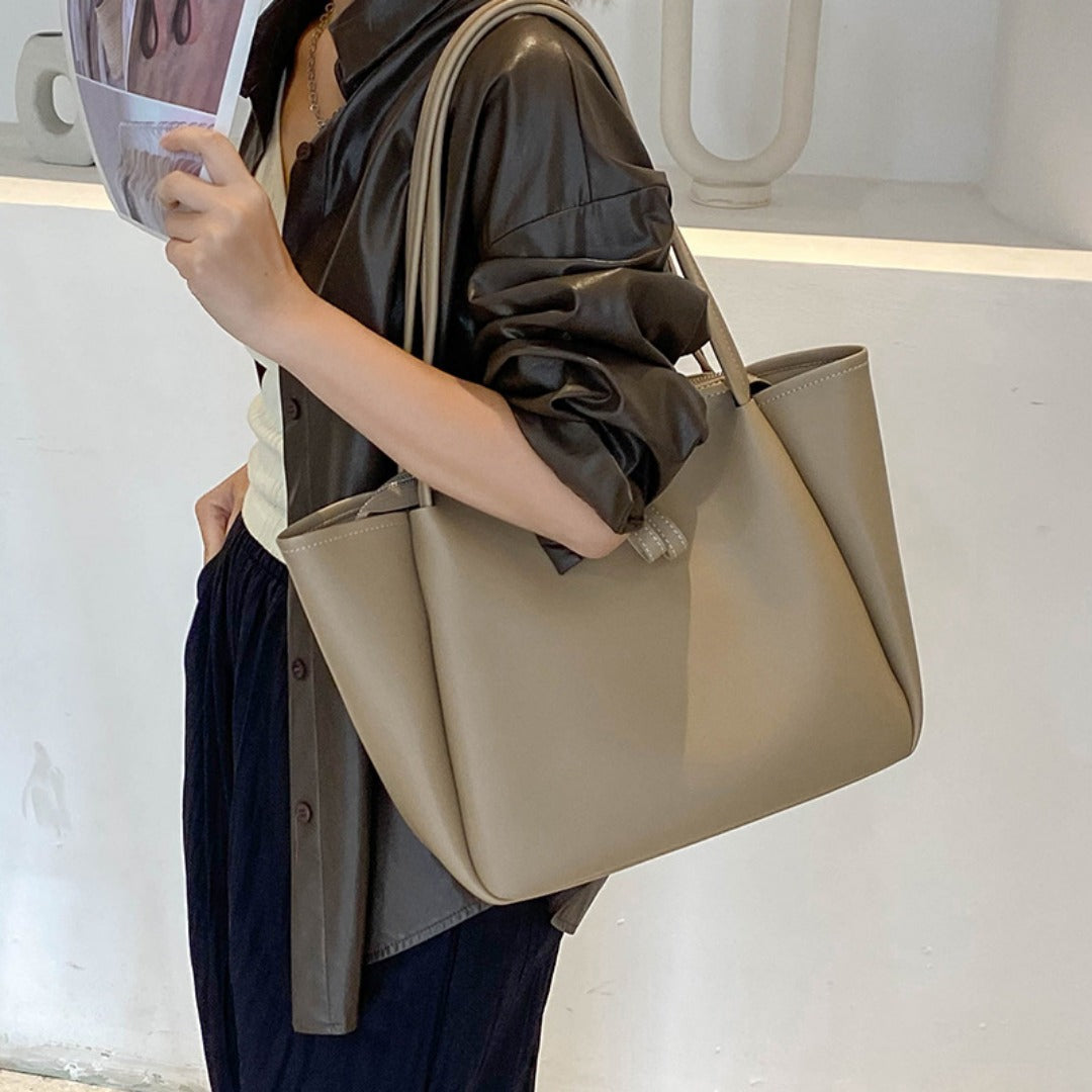 Women's Large Soft PU Leather Hobo Tote Bag