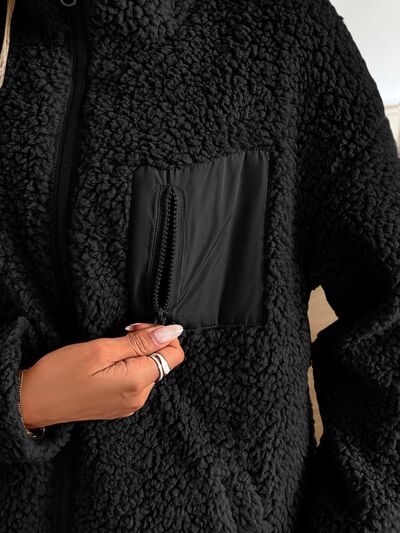 Women's Winter Fuzzy Zip-Up Warm Long Sleeve Jacket