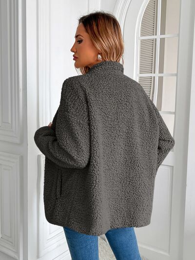 Women's Winter Fuzzy Zip-Up Warm Long Sleeve Jacket
