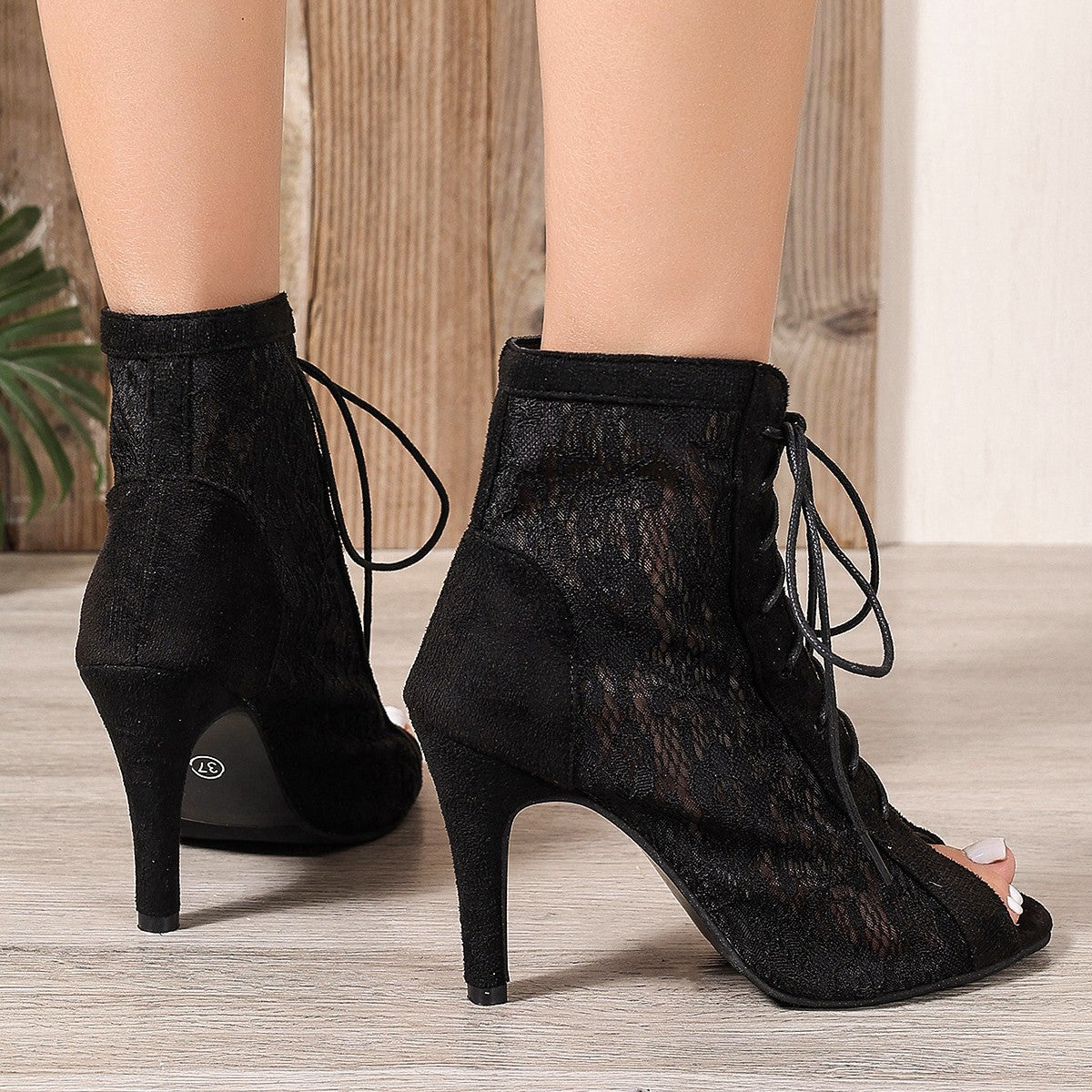 Women's Hollow-Out Fish Toe Ultra-High Heel Sandal Boots