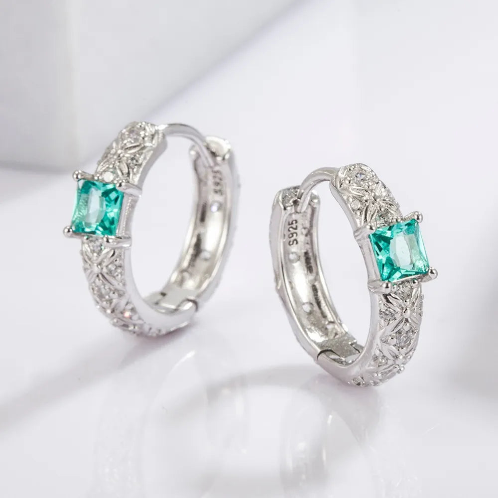 925 Sterling Silver Platinum Plated Everyday Versatile Earrings Jewelry