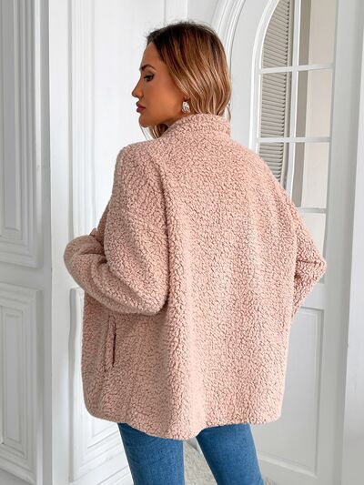Women's Winter Fuzzy Zip-Up Warm Long Sleeve Jacket