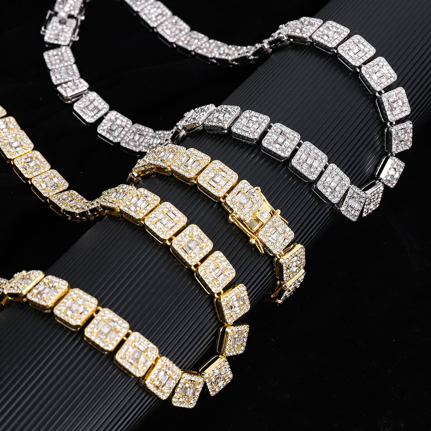 13mm Cuban Link Chain Necklace Bracelet Hip-Hop Jewelry Set