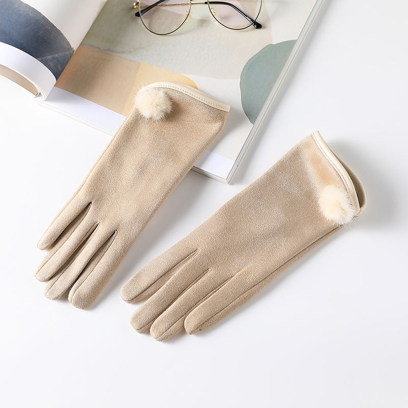 Women's Korean Style Winter Fleece Warm Fashion Gloves