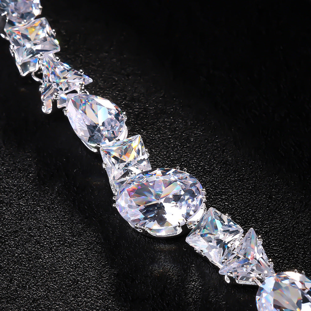 Simple Bridal Necklace and Earrings Wedding Jewelry Set Elegant