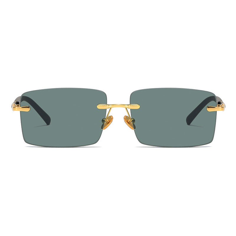 Rimless Crystal Sunglasses Lightweight Trendy Fashion Eyewear