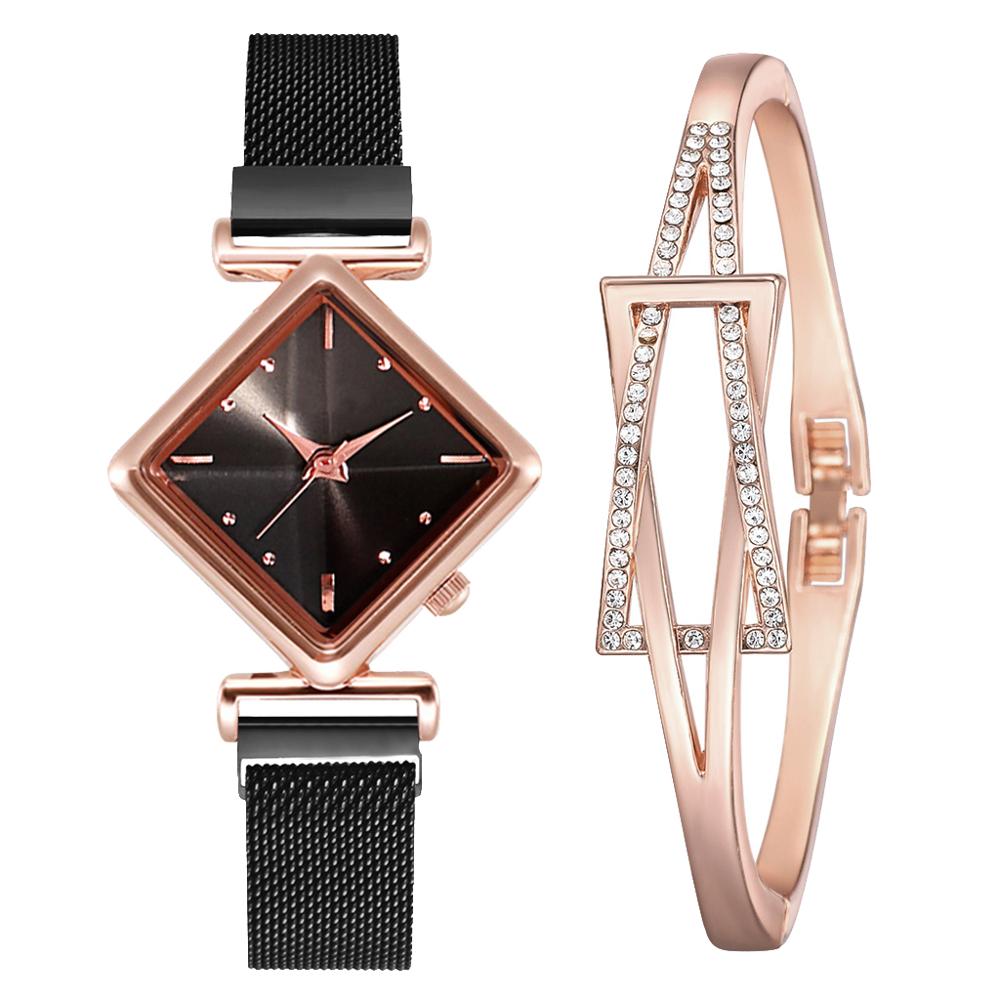 Women's Luxury Square Gradient Magnetic Quartz Wrist Watch