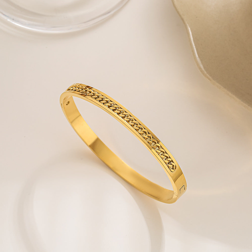 Women's Stainless Steel Titanium Bracelet Non-Fading Fashion Jewelry