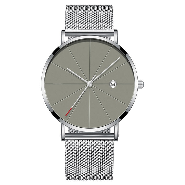 Men's Stainless Steel Mesh Quartz Date Wrist Watch Classic