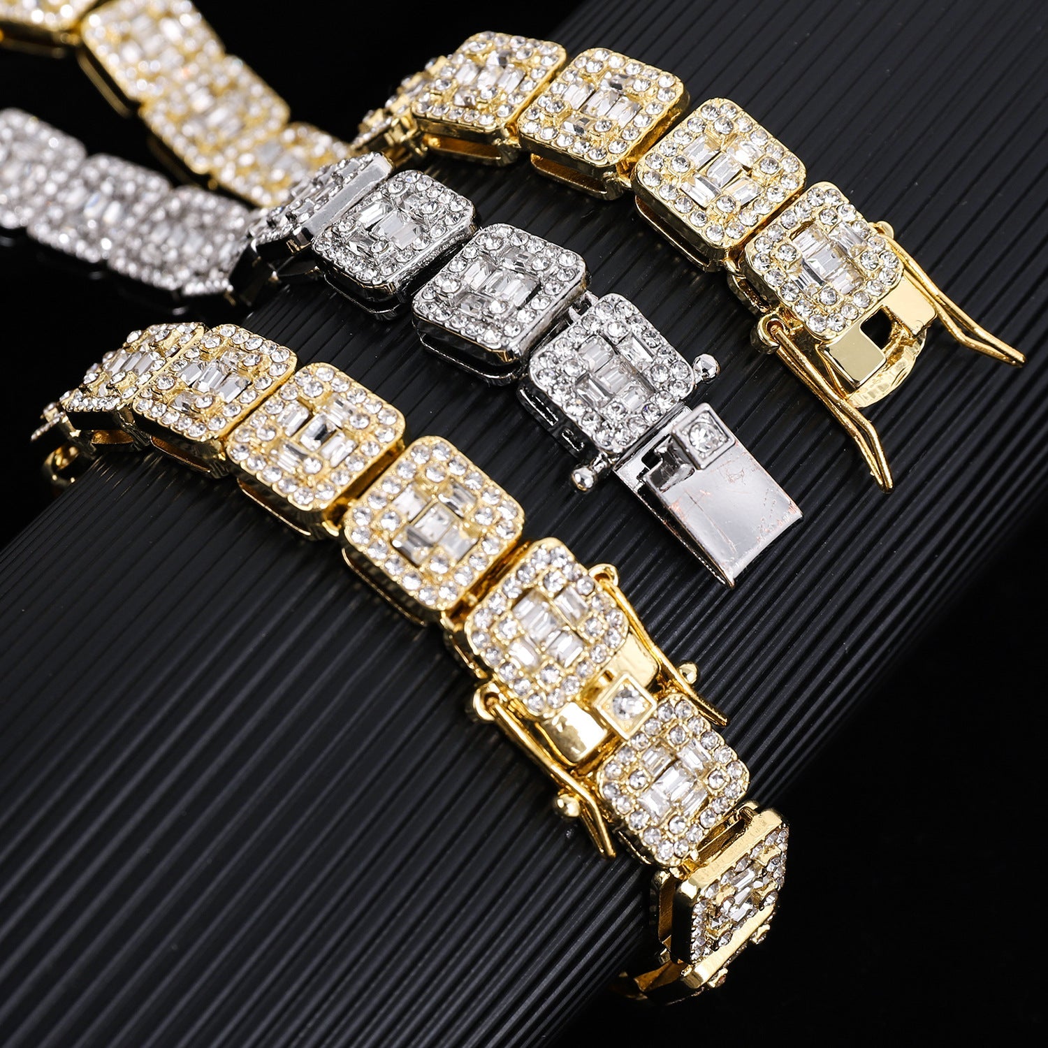 13mm Cuban Link Chain Necklace Bracelet Hip-Hop Jewelry Set