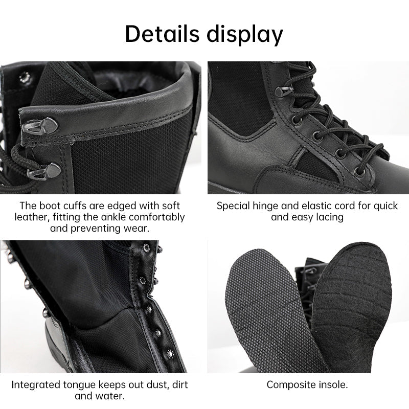 Men's Genuine Leather Tactical Combat Boots Thermal Protection