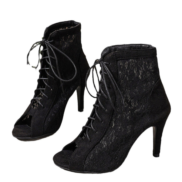 Women's Hollow-Out Fish Toe Ultra-High Heel Sandal Boots