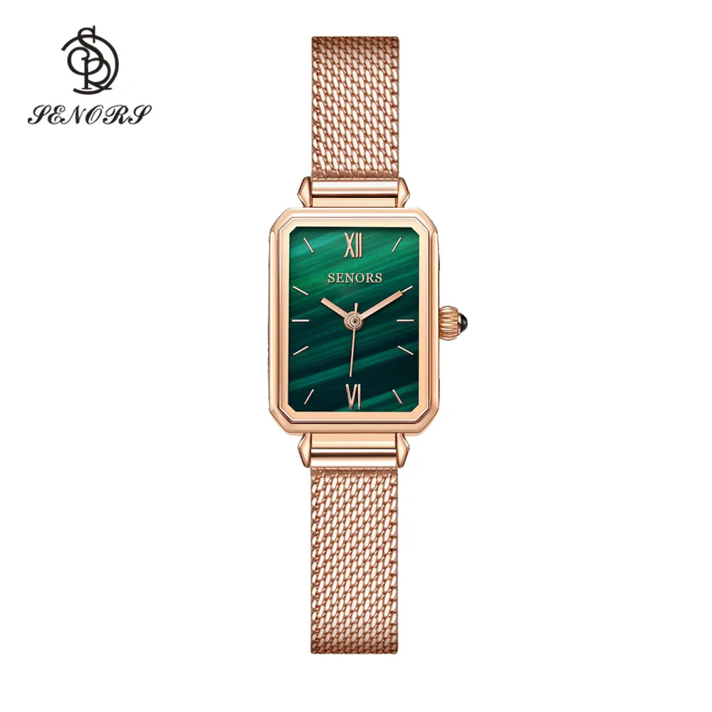 Women's Rose Gold Stainless Steel Mesh Quartz Watch Waterproof