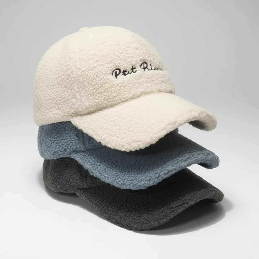 Women's Korean Style Lamb Wool Plush Winter Baseball Cap