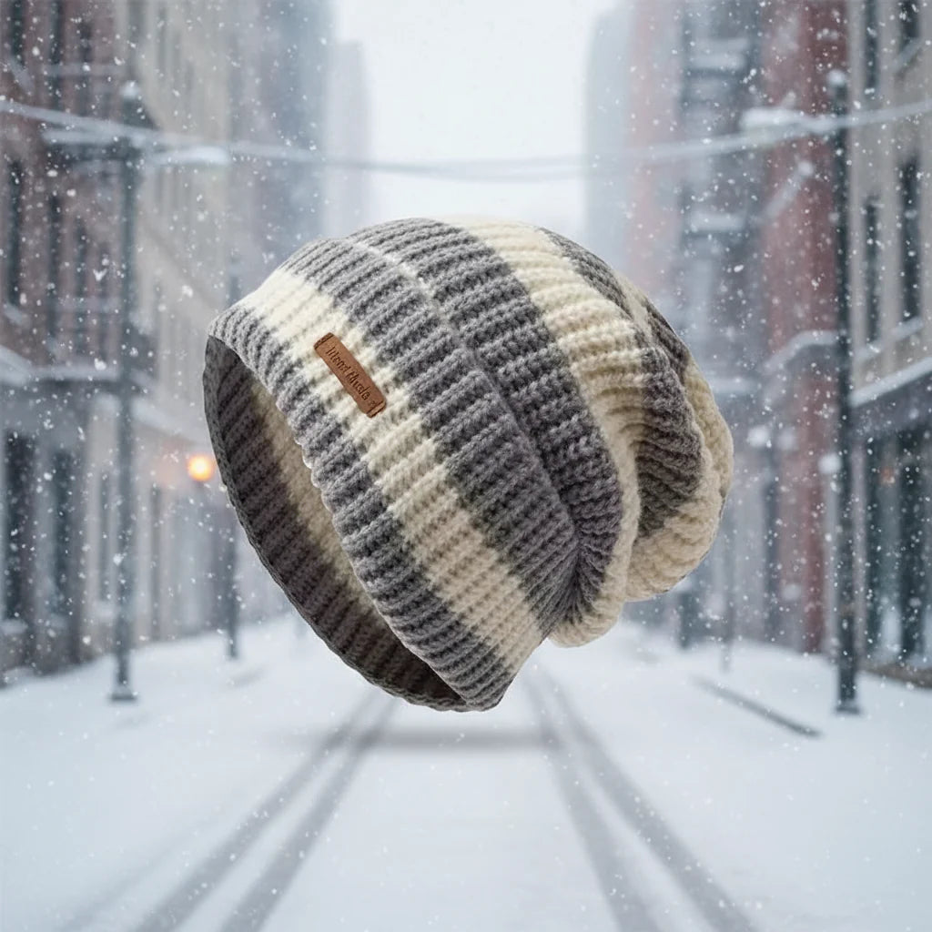 Unisex Striped Knitted Beanie Winter Warm Hip-Hop Hat