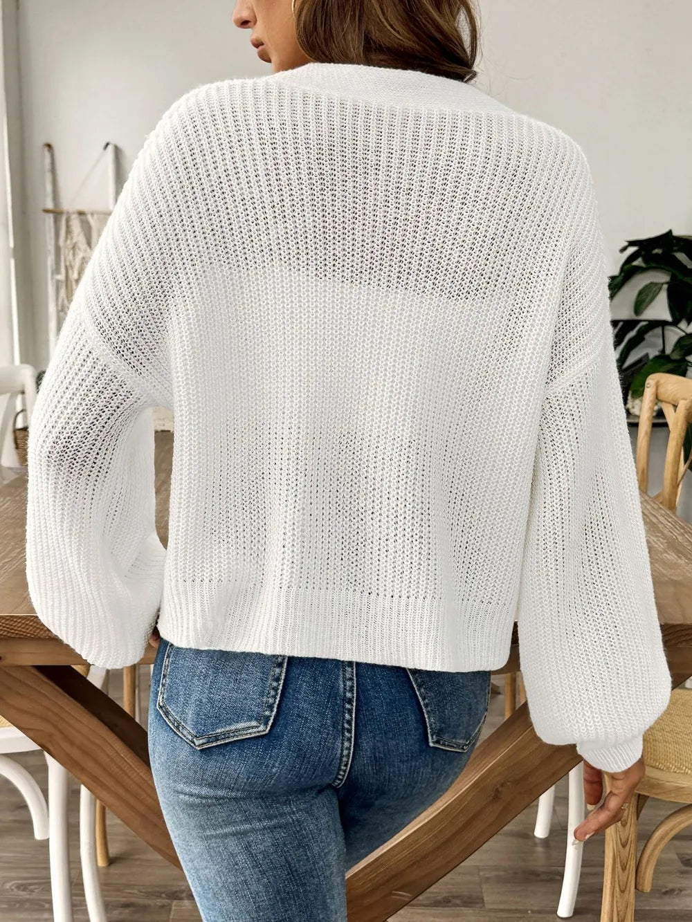 Women's Minimalist Short Button Sweater Cardigan for Autumn Winter