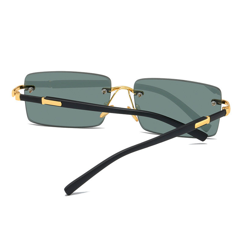 Rimless Crystal Sunglasses Lightweight Trendy Fashion Eyewear