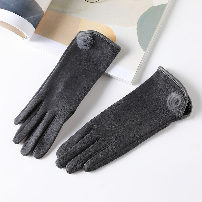 Women's Korean Style Winter Fleece Warm Fashion Gloves
