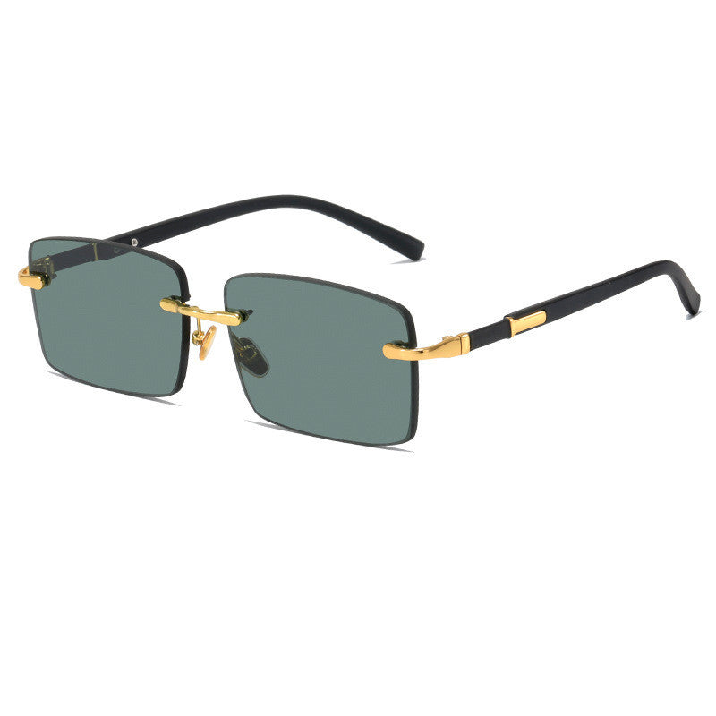 Rimless Crystal Sunglasses Lightweight Trendy Fashion Eyewear