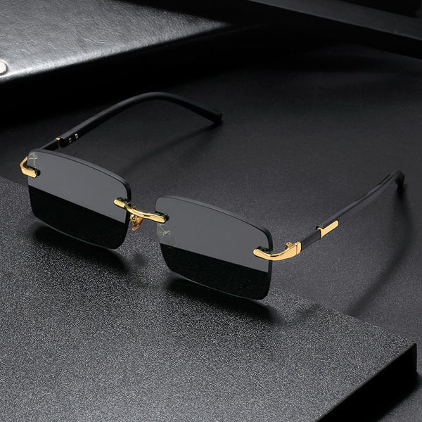 Rimless Crystal Sunglasses Lightweight Trendy Fashion Eyewear