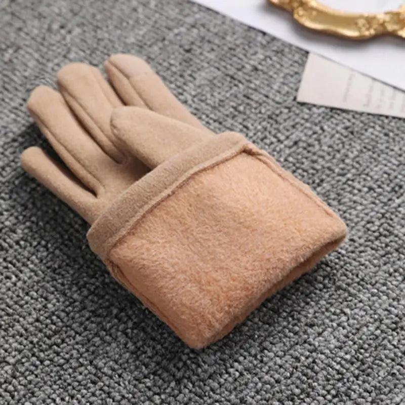 Women's Elegant Black Winter Warm Bow Style Gloves