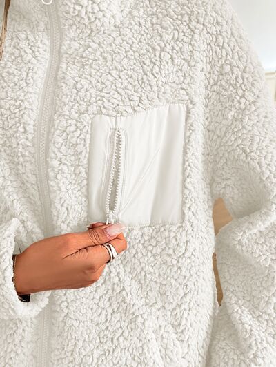 Women's Winter Fuzzy Zip-Up Warm Long Sleeve Jacket