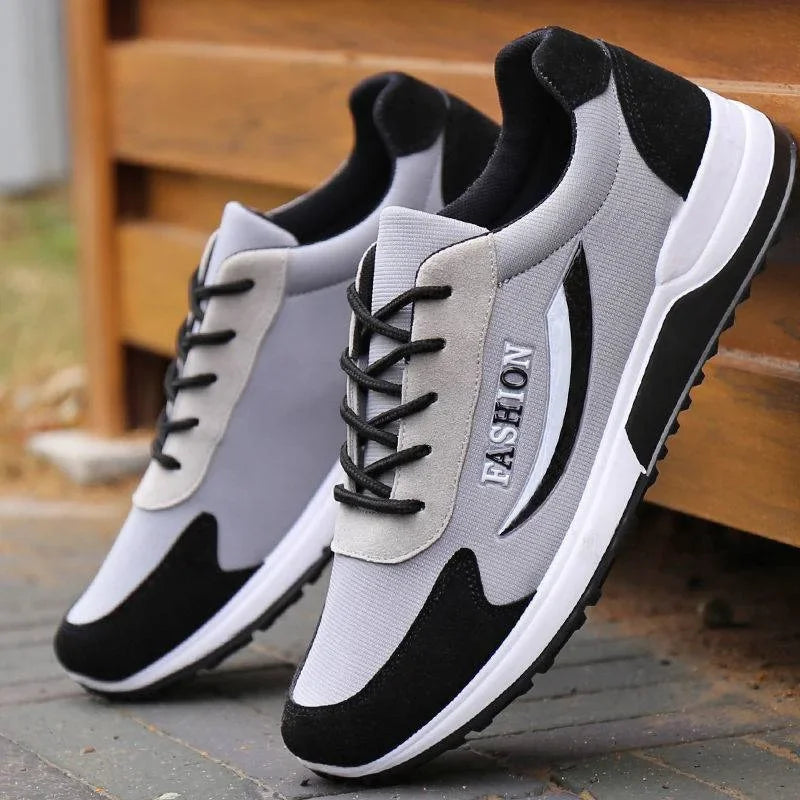 Men's Retro Running Sneakers Thick Sole Patchwork Sports Shoes