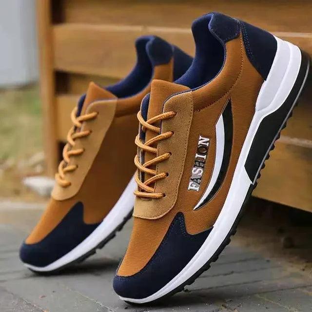 Men's Retro Running Sneakers Thick Sole Patchwork Sports Shoes