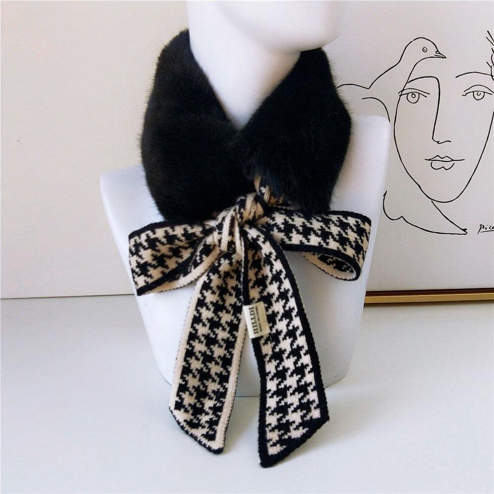 Women's Faux Fur Crochet Knitted Neck Warmer Scarf Collar