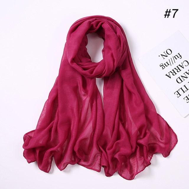 Women's Soft Cotton Viscose Lightweight Elegant Fashion Scarf Wrap