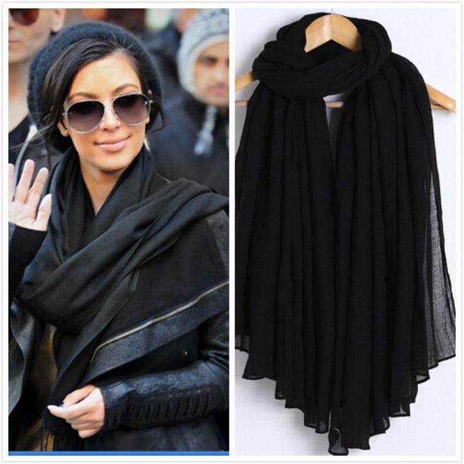 Women's Soft Cotton Viscose Lightweight Elegant Fashion Scarf Wrap