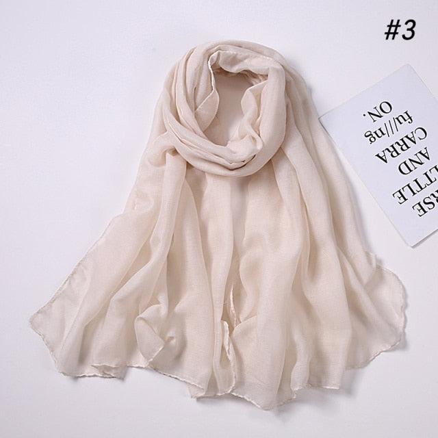 Women's Soft Cotton Viscose Lightweight Elegant Fashion Scarf Wrap