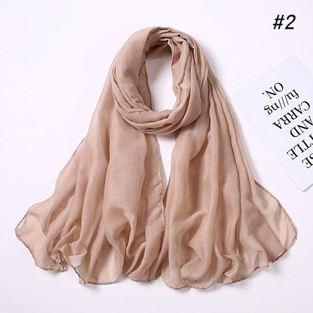 Women's Soft Cotton Viscose Lightweight Elegant Fashion Scarf Wrap