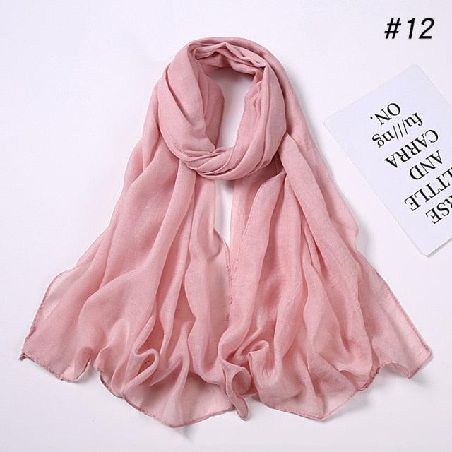 Women's Soft Cotton Viscose Lightweight Elegant Fashion Scarf Wrap