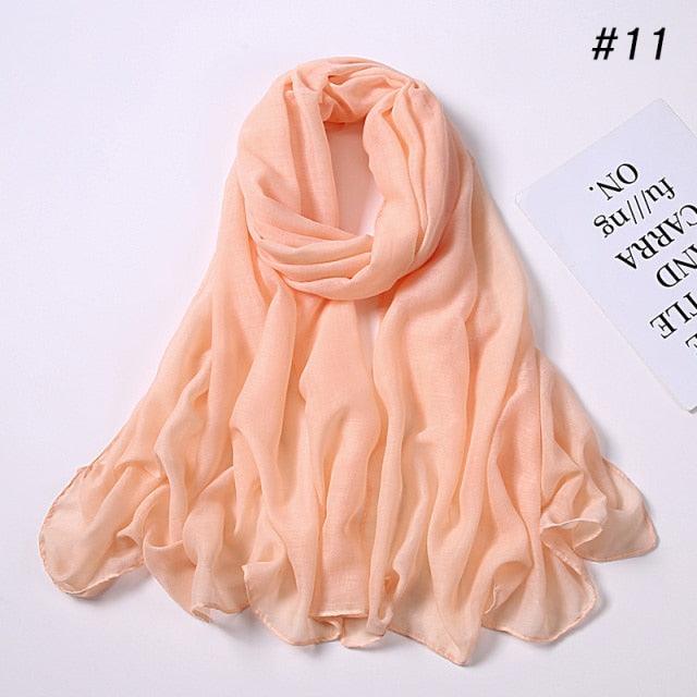 Women's Soft Cotton Viscose Lightweight Elegant Fashion Scarf Wrap