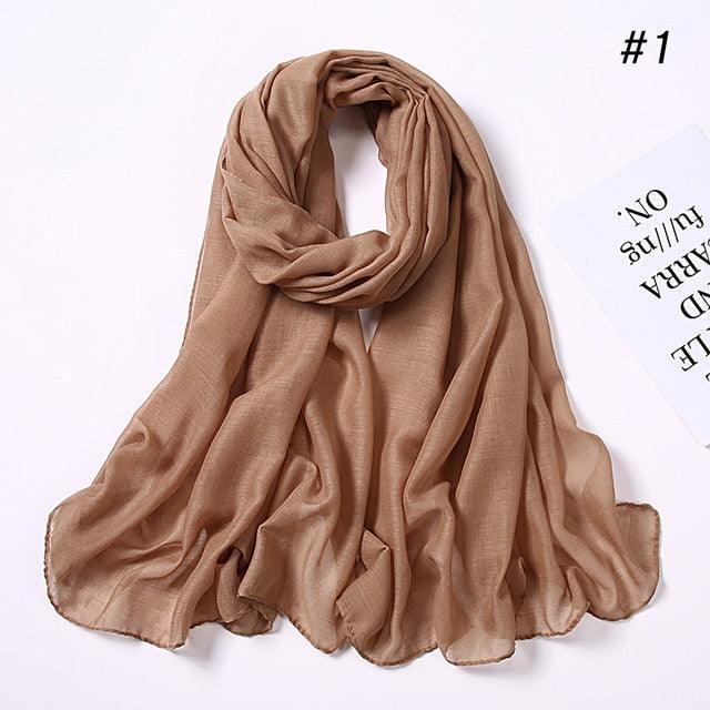 Women's Soft Cotton Viscose Lightweight Elegant Fashion Scarf Wrap