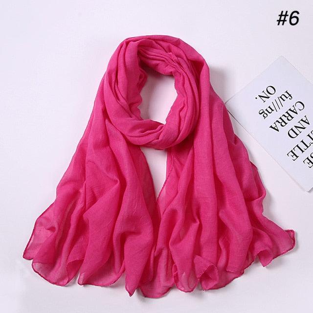 Women's Soft Cotton Viscose Lightweight Elegant Fashion Scarf Wrap