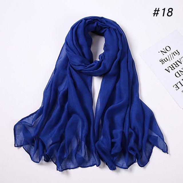 Women's Soft Cotton Viscose Lightweight Elegant Fashion Scarf Wrap