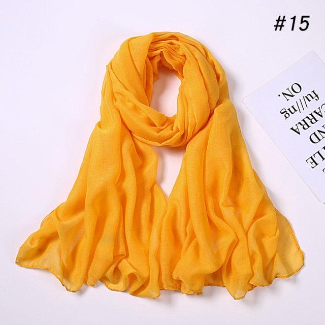 Women's Soft Cotton Viscose Lightweight Elegant Fashion Scarf Wrap