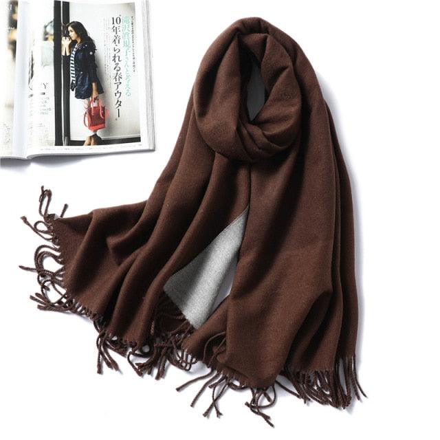 Women's Soft Cashmere Winter Warm Tassel Scarf Wrap