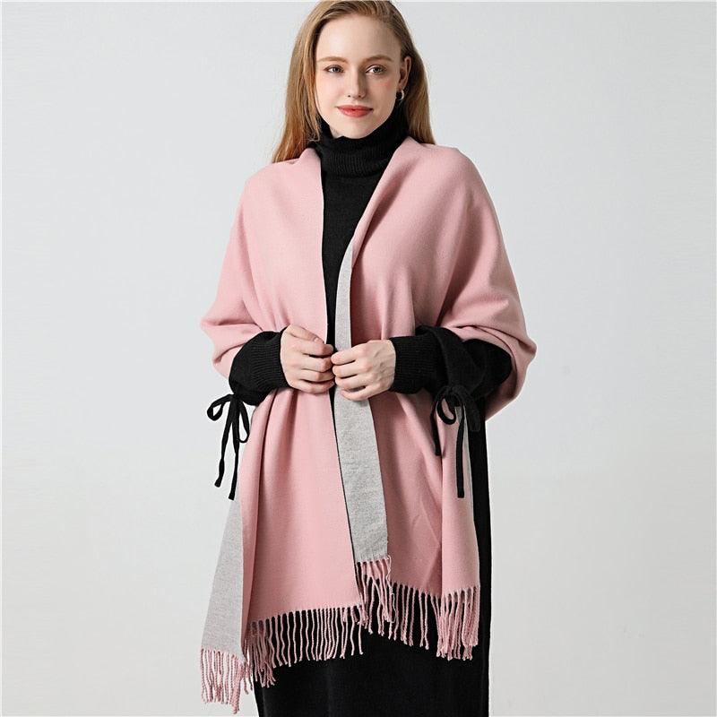 Women's Soft Cashmere Winter Warm Tassel Scarf Wrap
