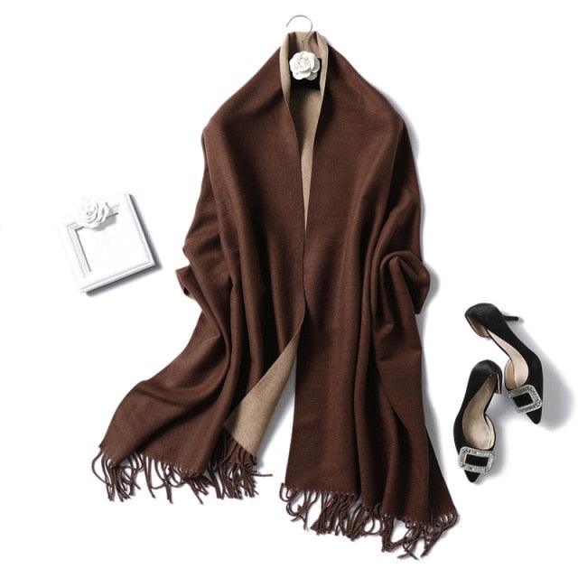 Women's Soft Cashmere Winter Warm Tassel Scarf Wrap